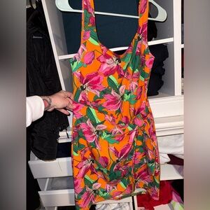 Express floral tropical dress size small with wrap sarong waist